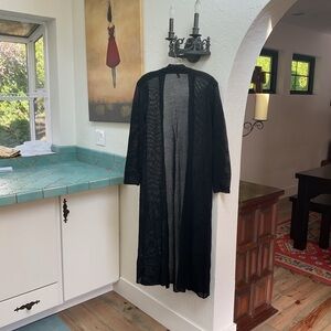 EILEEN FISHER WOOL OPEN WEAVE SWEATER DUSTER